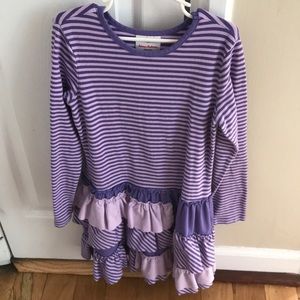 Hanna Andersson size 130 Purple striped play dress